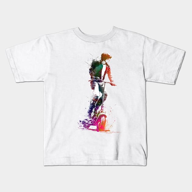 Electric scooter sport art Kids T-Shirt by JBJart